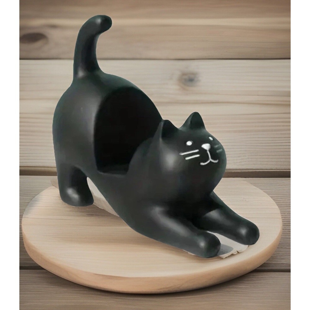 Black Cat Cellphone Phone Holder Stretching Cat New